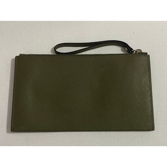 Michael Kors Sandrine Stud Leather Large Zip Clutch/wristlet in Pale Gold - Picture 2 of 8